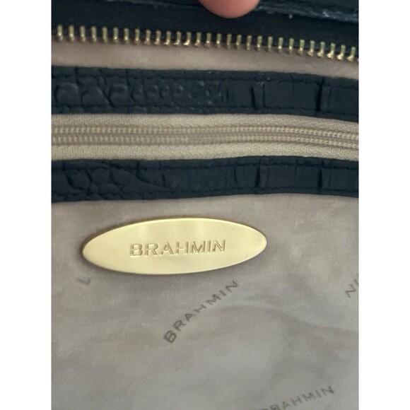 Brahmin Mini Asher Satchel Bag in Black & White Corsica - Picture 7 of 8